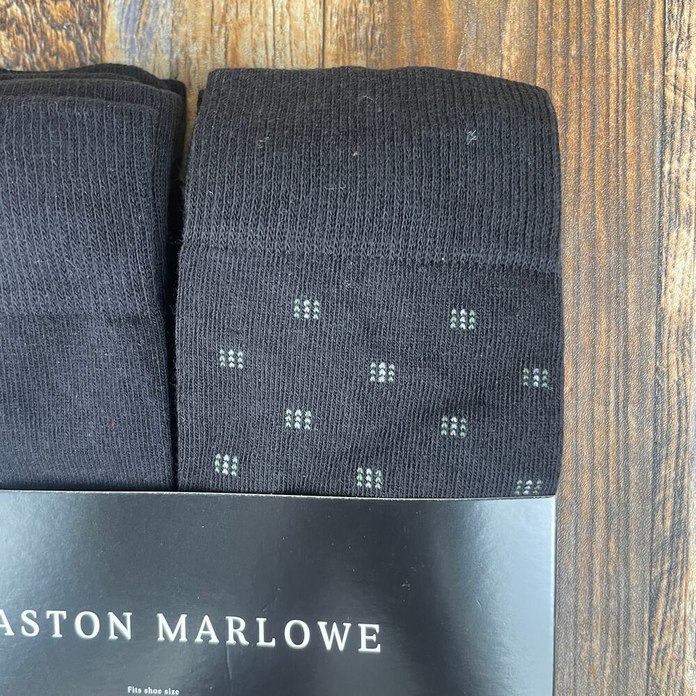 EASTON MARLOWE Men's Shoe Size 10-13 Black White Cotton Polyamide Elastane 6PK - Picture 3 of 11